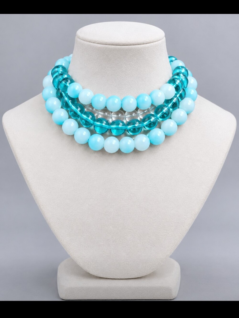Aqua Multi-Strand Beaded Necklace - Women Jewelry
